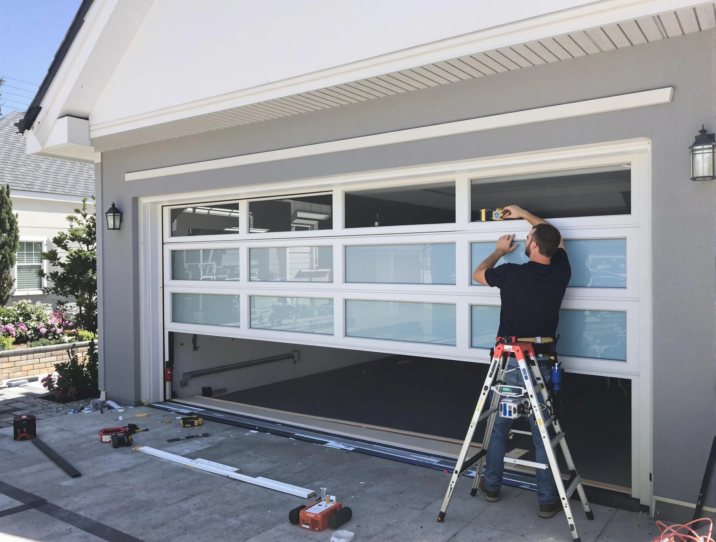 Clarkstown Garage Door Repair team performing garage door replacement in Clarkstown