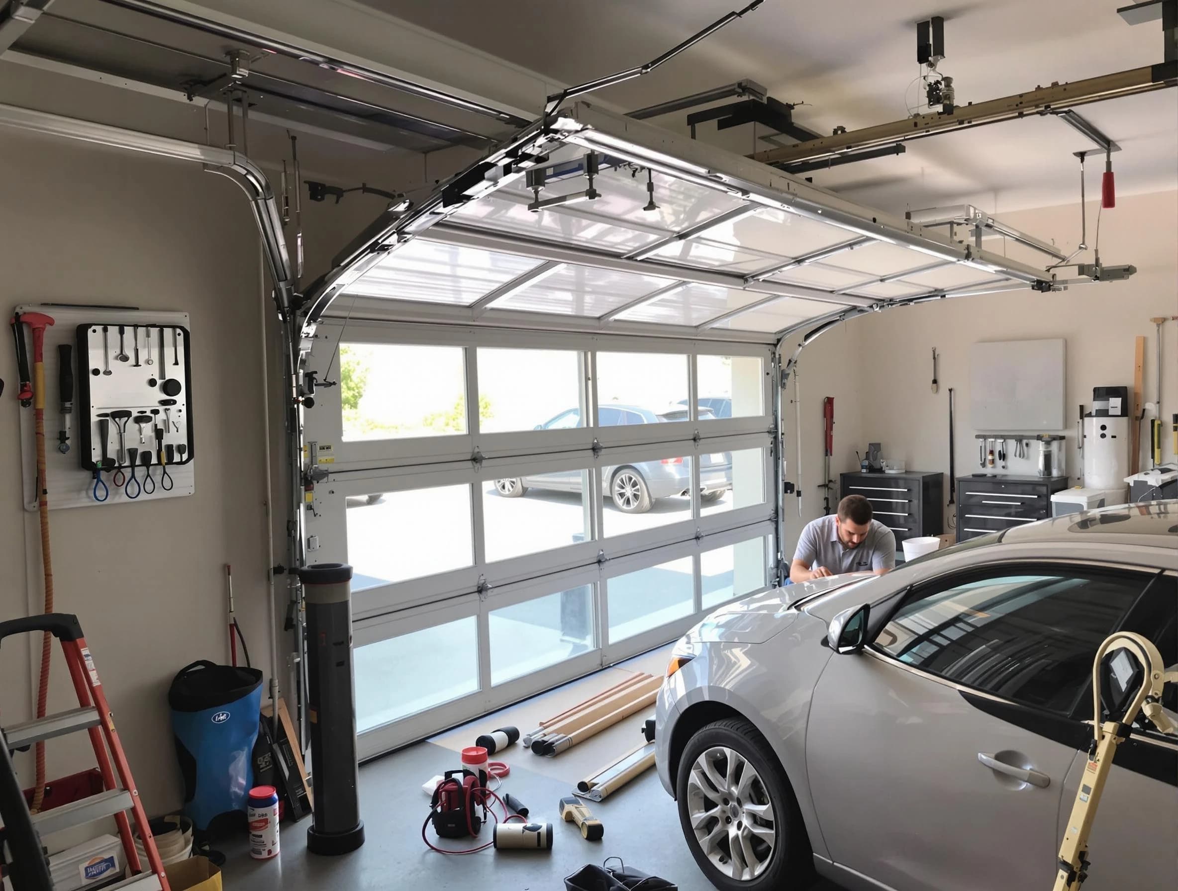 Garage door noise reduction service by Clarkstown Garage Door Repair in Clarkstown