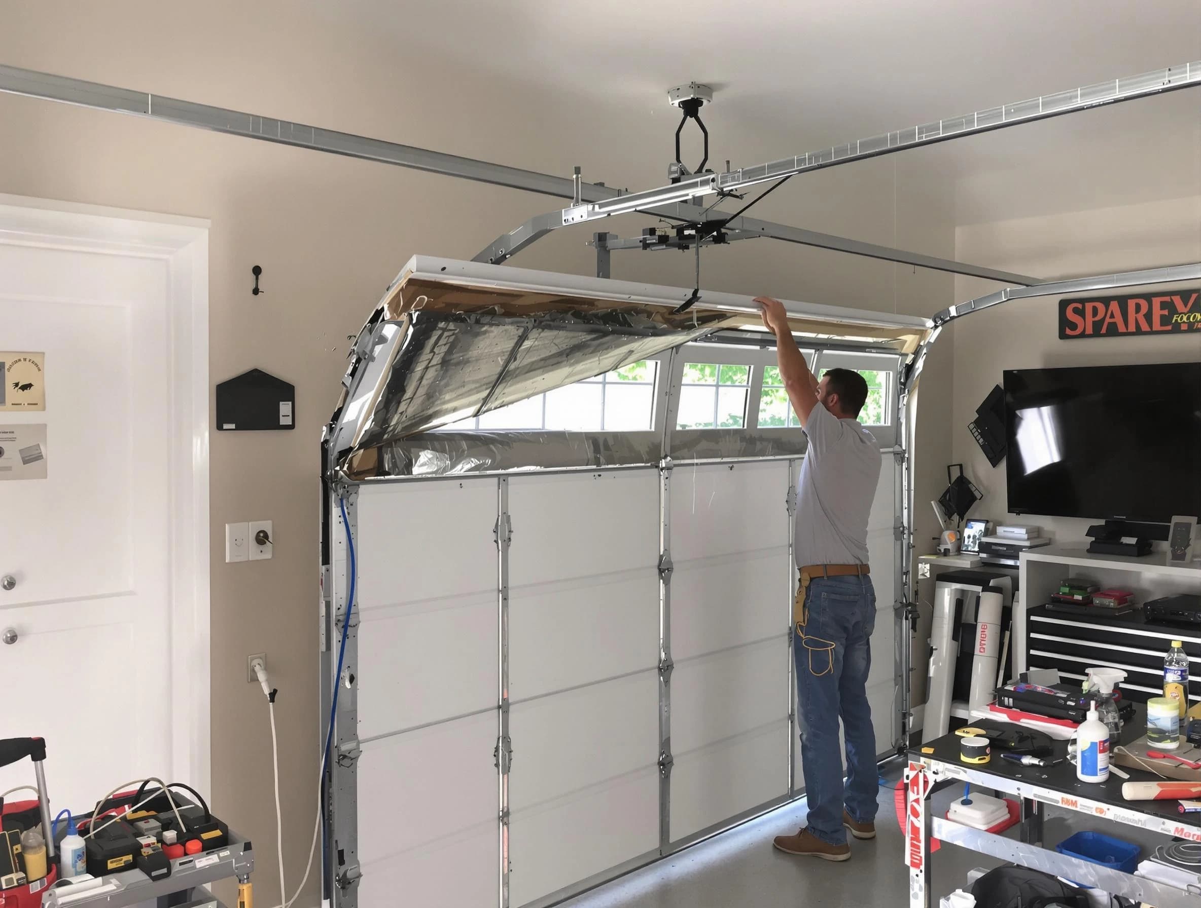 Garage door section replacement by Clarkstown Garage Door Repair in Clarkstown