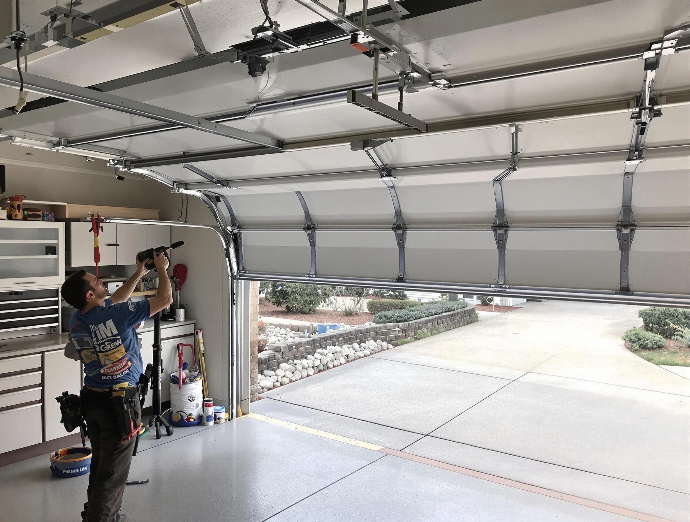 Garage door track repair service by Clarkstown Garage Door Repair in Clarkstown