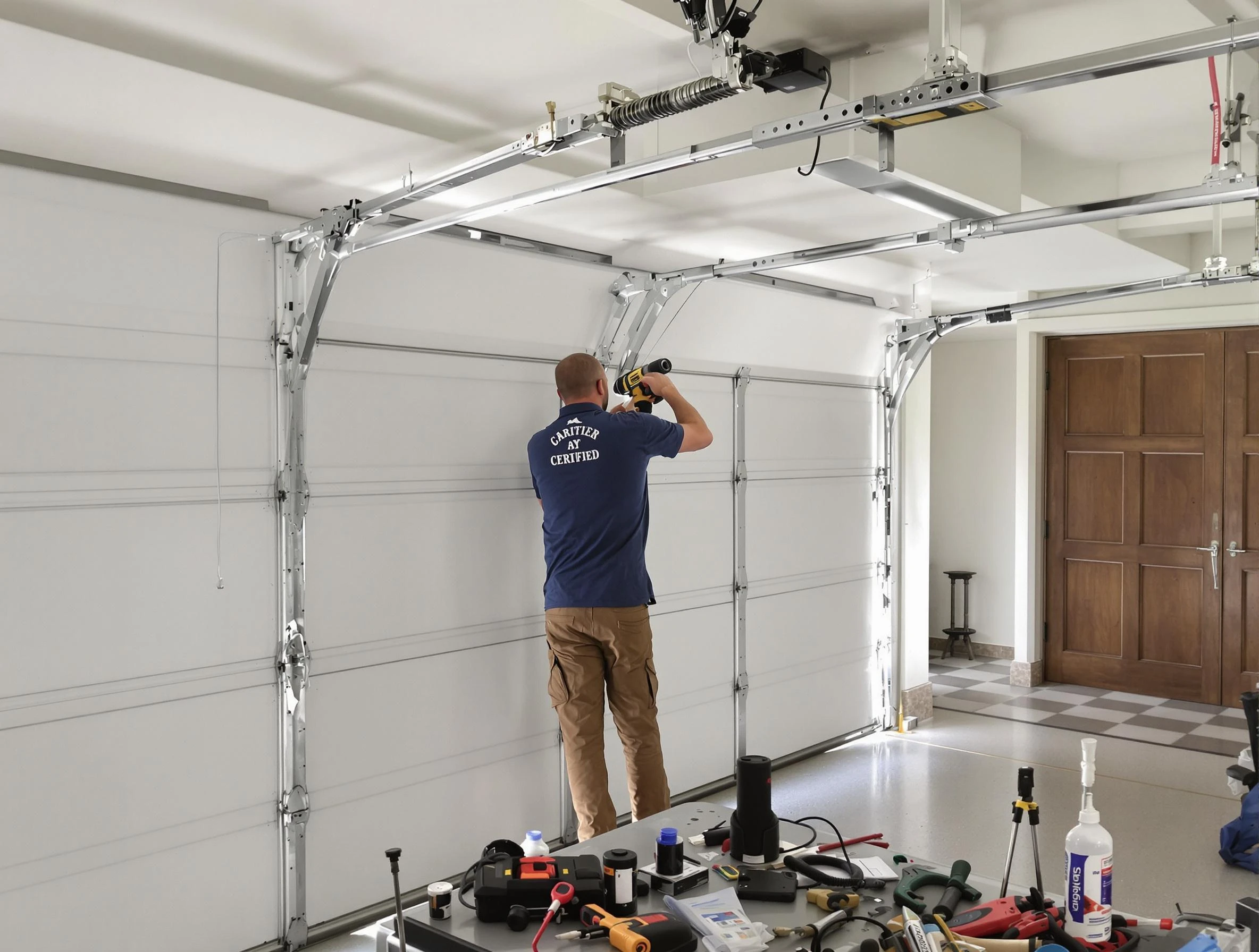Clarkstown Garage Door Repair certified technician performing precision garage door repair in Clarkstown