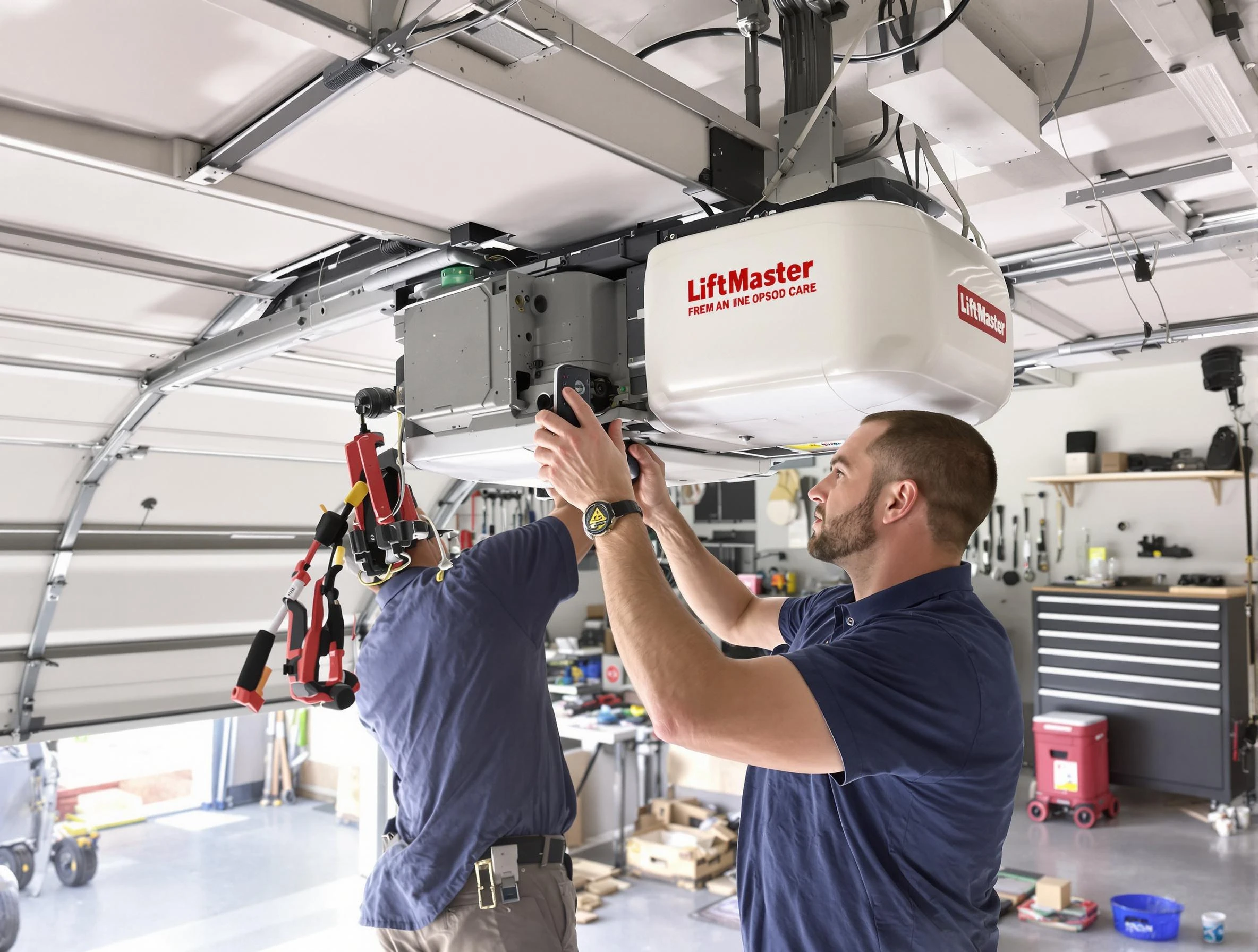 Clarkstown Garage Door Repair technician performing advanced diagnostics on garage opener in Clarkstown